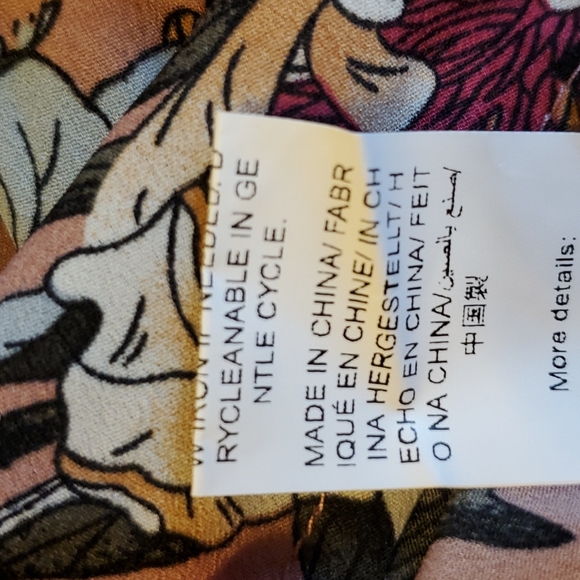 Kara and Kate blush floral print chiffon long sleeved blouse XXL - Picture 10 of 12